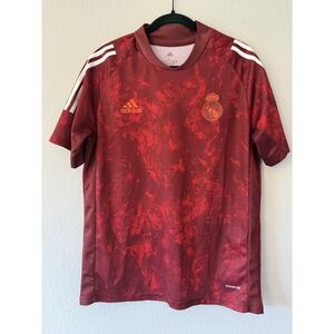 Real Madrid Shirt Mens L Red Soccer Football Adidas AEROREADY Training Jersey